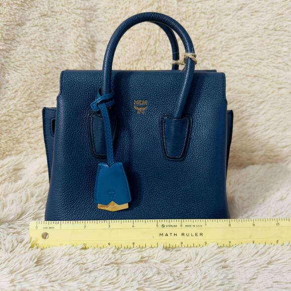 MCM Mini Milla Park Avenue Tote Bag - Navy - Picture 4 of 14